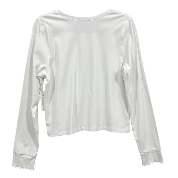 Outdoor Voices White Rib Long Sleeves Top Size XXL - Picture 2 of 6